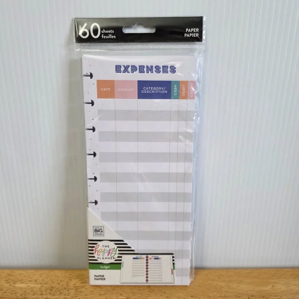 NWT The Happy Planner - Expenses Paper Refill
